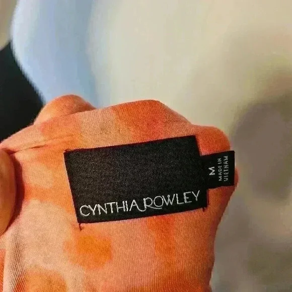 Cynthia Rowley Sleeveless Maxi Dress - Size Medium, Orange Print - Picture 2 of 3